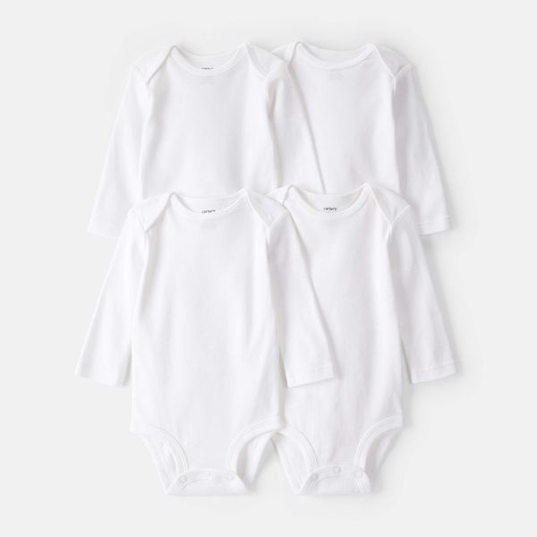 Carter's Baby 4-Pack Long-Sleeve Bodysuits - White