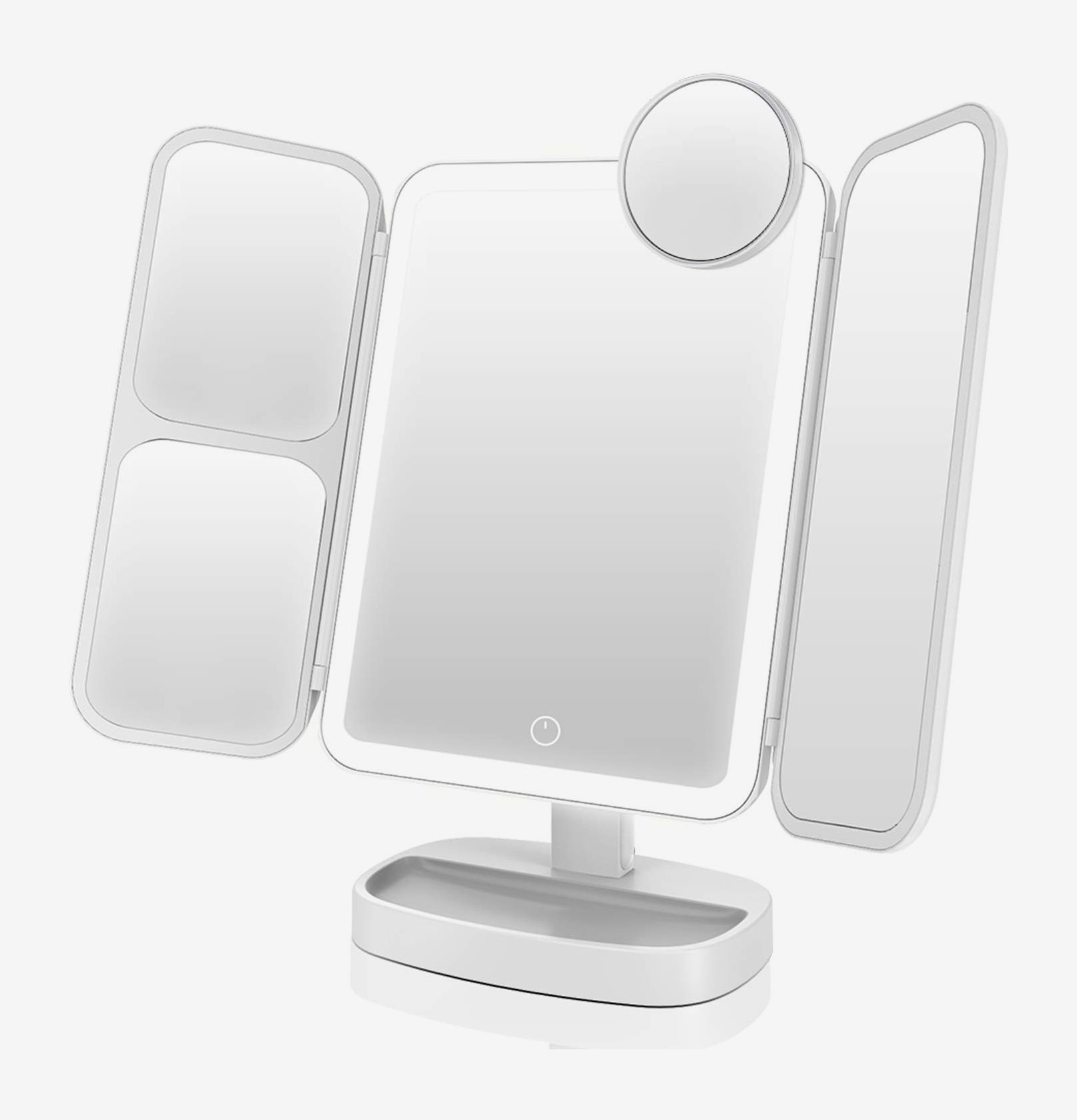 EaseHold Vanity Makeup Mirror with Natural LED Lights 7X Magnification Touch Button Rechargeable Adjustable Brightness 