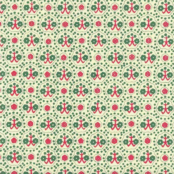 32NorthSupplies 2 Sheets Italian Red and Green Tree and Flower Print Paper