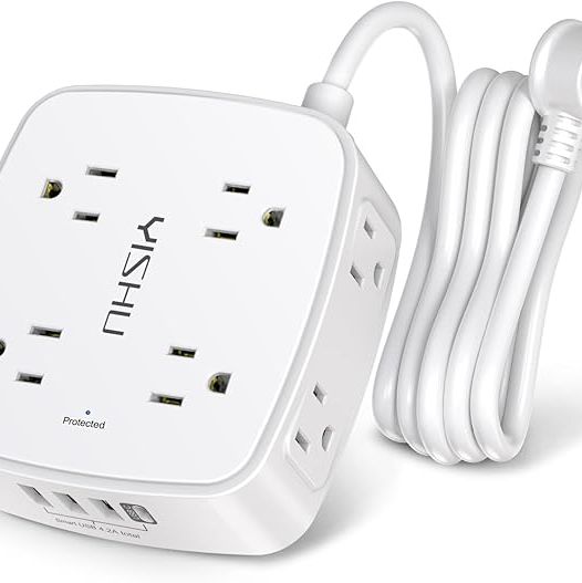 YISHU 6 Ft Surge Protector Power Strip