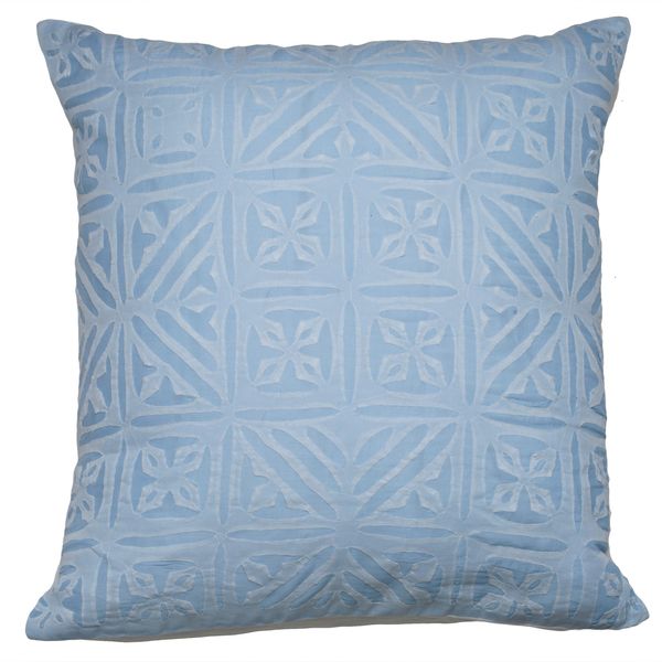 Marigold Living Azure Applique Pillow Cover - Sky Blue