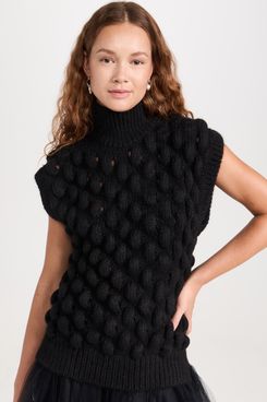 Simone Rocha Cable Knit Sleeveless Turtleneck