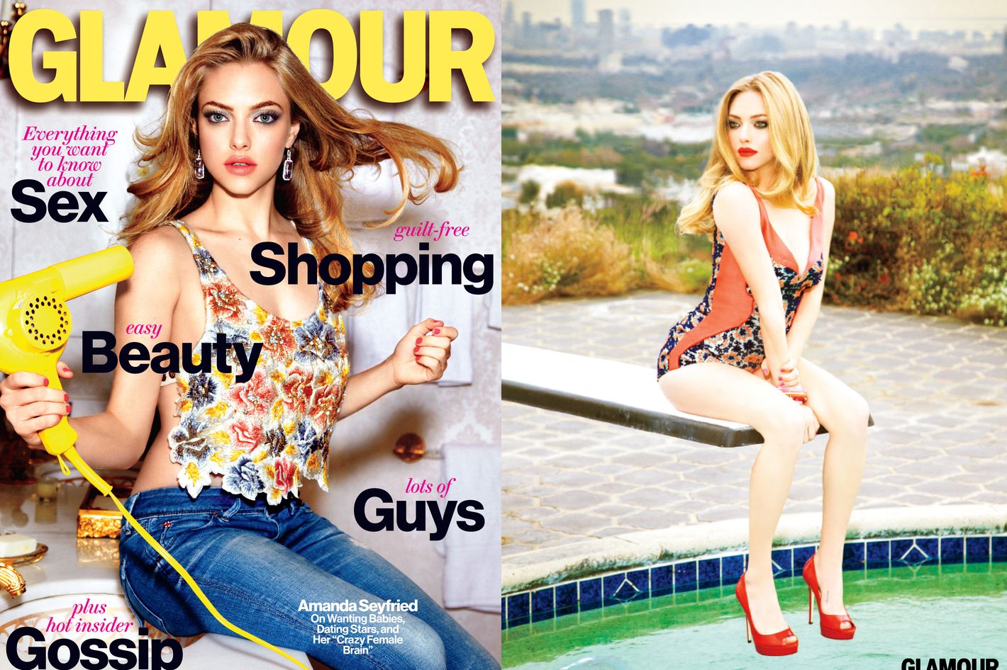 Amanda Seyfried's Hair Dryer Matches the Text on Glamour's