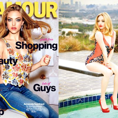 Amanda Seyfried on <em>Glamour</em>'s new cover (left) and accompanying editorial, shot by Ellen von Unwerth.