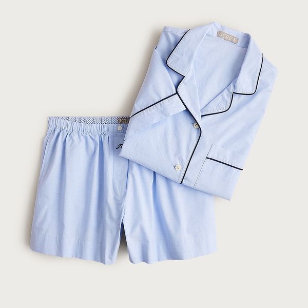 J.Crew Pajama Short Set in End-on-End Cotton