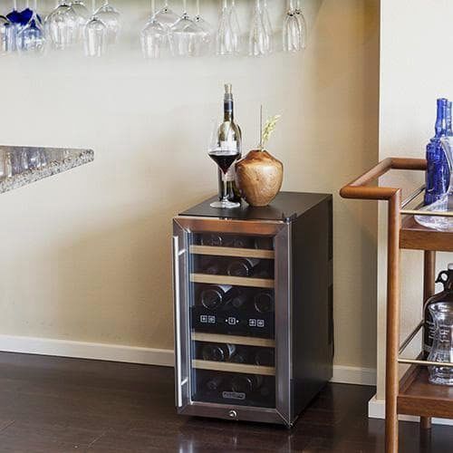 Koldfront 18-Bottle Free Standing Dual Zone Wine Cooler