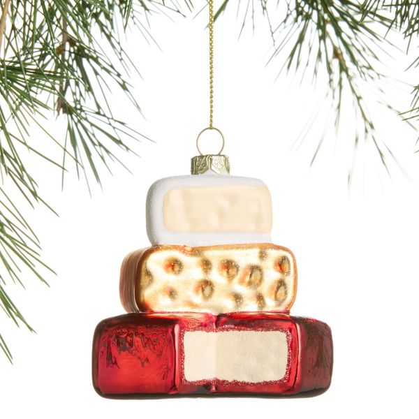 World Market Glass Cheese Stack Ornament