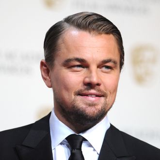 US actor Leonardo DiCaprio poses after presenting an award at the BAFTA British Academy Film Awards at the Royal Opera House in London on February 16, 2014.