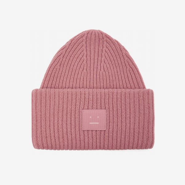 Acne Studios Pansy Face-Appliqué Wool Beanie