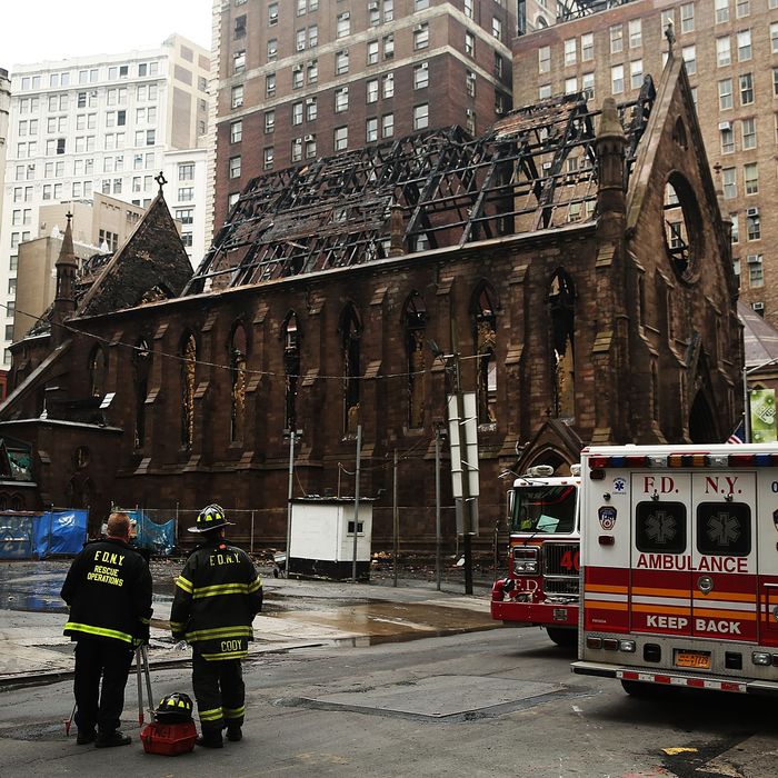Massive Fire Destroys Historic New York City Church