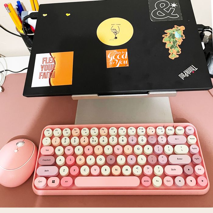 pink pastel keyboard