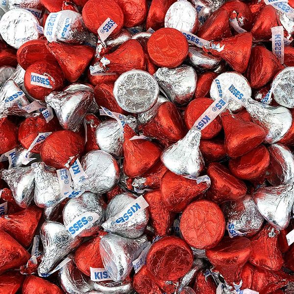 Hershey's Valentine's Day Red and Silver Milk Chocolate Kisses