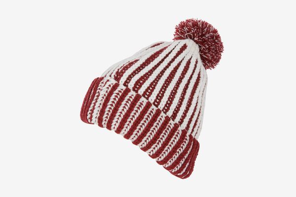 Sakkas Rhea Heathered Stripe Pom Pom Beanie Hat