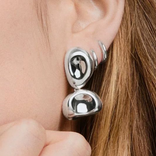 Mejuri Organic Dôme Mixed Pebble Earrings