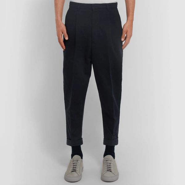 Ami Pleated Cotton-Twill Chinos