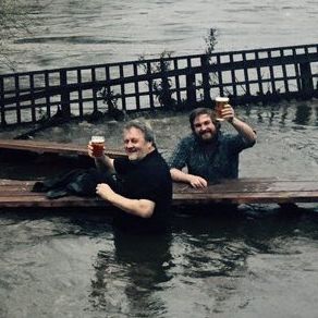 Two English Heroes Drank at Their Local Pub Despite 39Inconsiderate39  Waist-Deep Flood