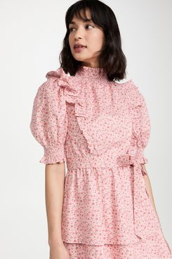 English Factory Floral Puff Sleeve Mini Dress