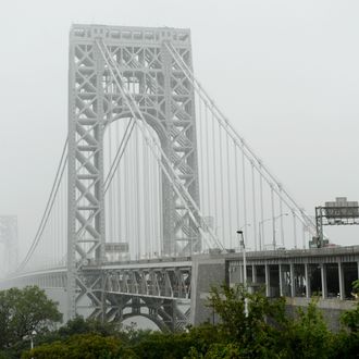 The George Washington Bridge October 1, 2010 from the New York City side of the span. Rutgers University freshman Tyler Clementi, 18, jumped to his death off the bridge into the Hudson River September 22 after a live webcast of Clemnti having a gay encounter with a man was streamed online by two Rutger classmates. AFP PHOTO/Stan Honda (Photo credit should read STAN HONDA/AFP/Getty Images)