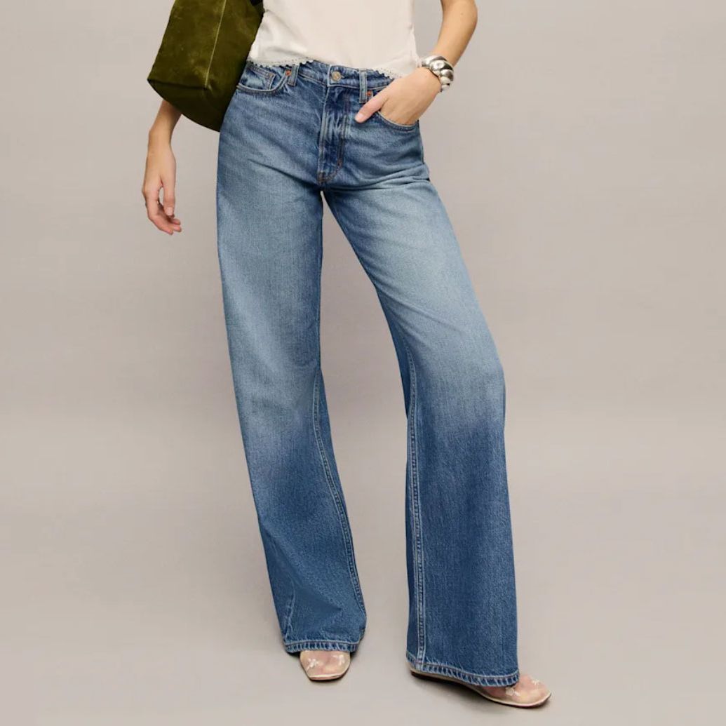 Reformation Cary Lived-in Wide Leg Jeans