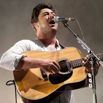 NEW ORLEANS, LA - SEPTEMBER 16: Marcus Mumford of Mumford & Sons performs at Mardi Gras World on September 16, 2013 in New Orleans, Louisiana. (Photo by Erika Goldring/Getty Images)