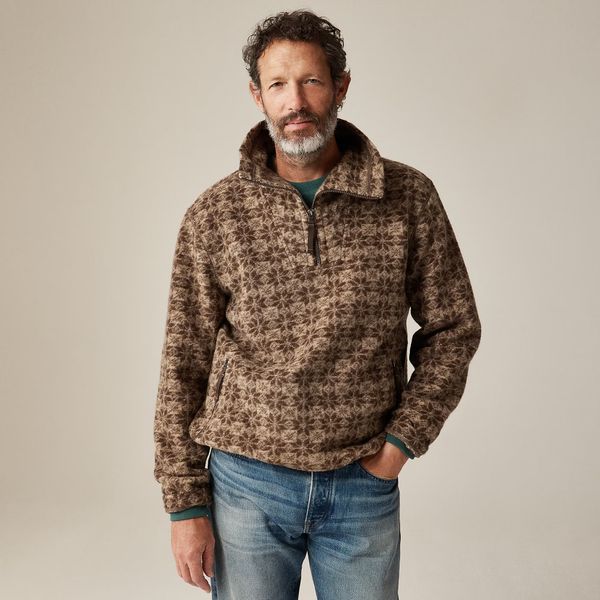 J.Crew Wool-Blend Sherpa Fleece Quarter-Zip Pullover
