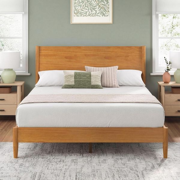 Zinus Allen Mid Century Wood Platform Bed Frame - Queen
