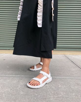 black and white tevas