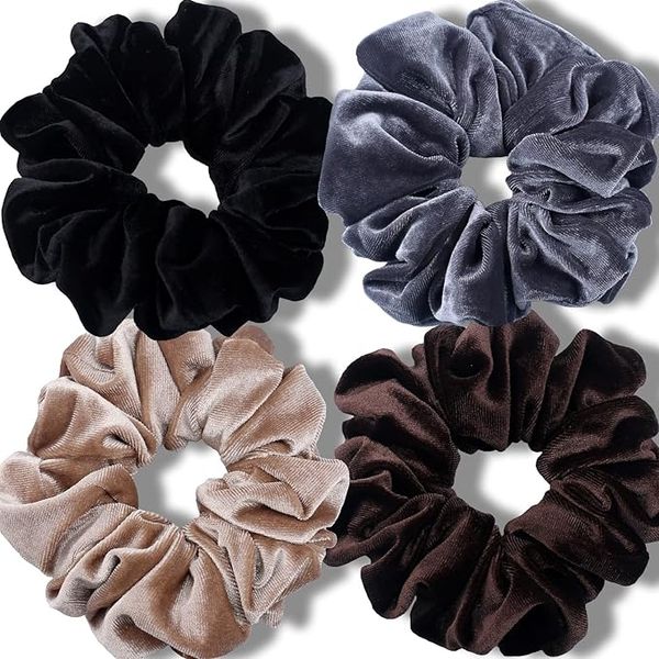 IVARYSS Extra Large Velvet Scrunchies - 4 pack