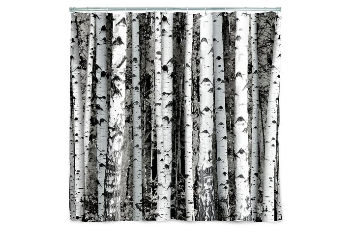 Kikkerland Birch Shower Curtain