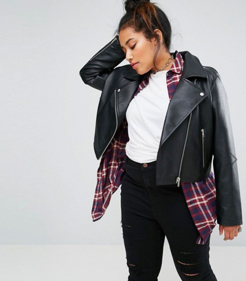 Plus size clearance black moto jacket