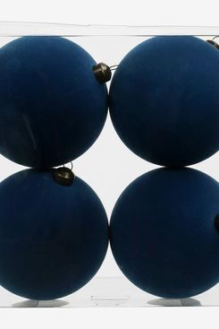 4 Pack 3.8” Flocked Shatterproof Ball Ornaments by Ashland
