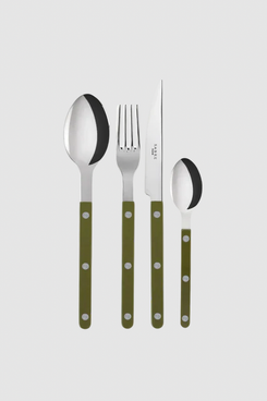 Sabre Fern Green Solid Bistro 4-Piece Flatware Set