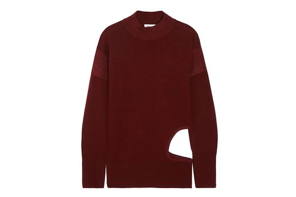 DKNY Cutout Stretch-Merino Wool Sweater