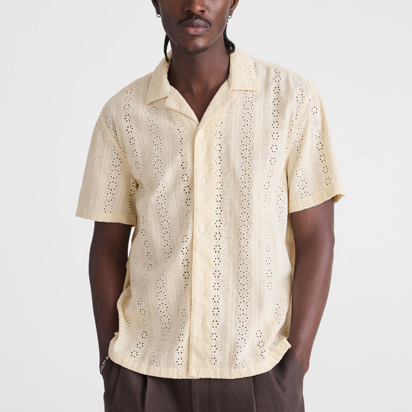 Madewell Camp-Collar Short-Sleeve Shirt in Embroidered Cotton