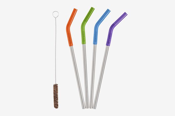 Good Straw by Good Studio Curved Stainless Steel Straw with Wood Carrying Case