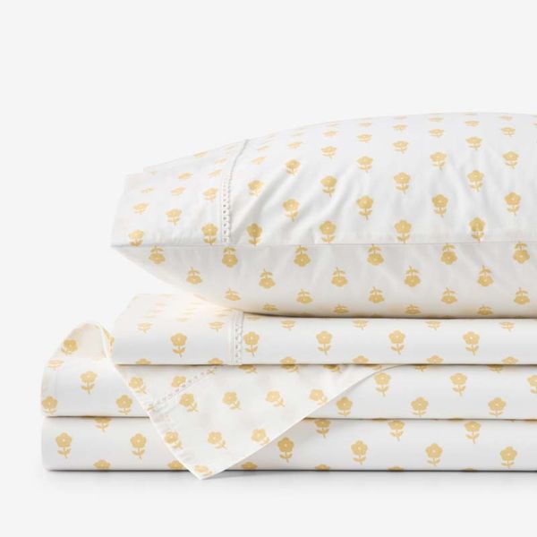 The Company Store x Heather Taylor Home Mini-Prints Garment Washed Cotton Percale Bed Sheet Set - Queen