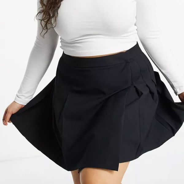 ASOS Design Curve Pleated Mini Skirt 