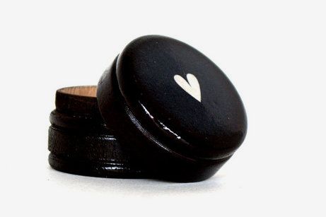 Black and White Heart Pill Box