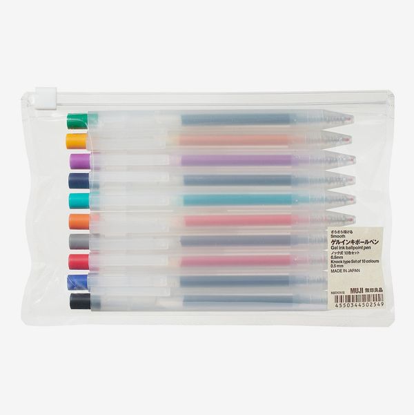 Muji Smooth Gel Ink Ballpoint Knock Pen 10 Color Set 0.5 mm