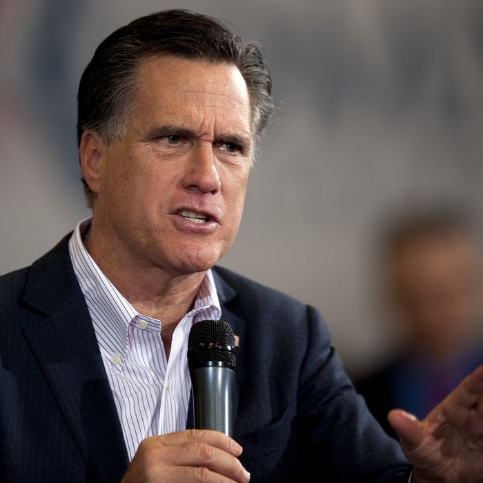 Republican presidential hopeful Mitt Romney speaks at a town hall meeting in Youngstown, Ohio, March 5, 2012. 