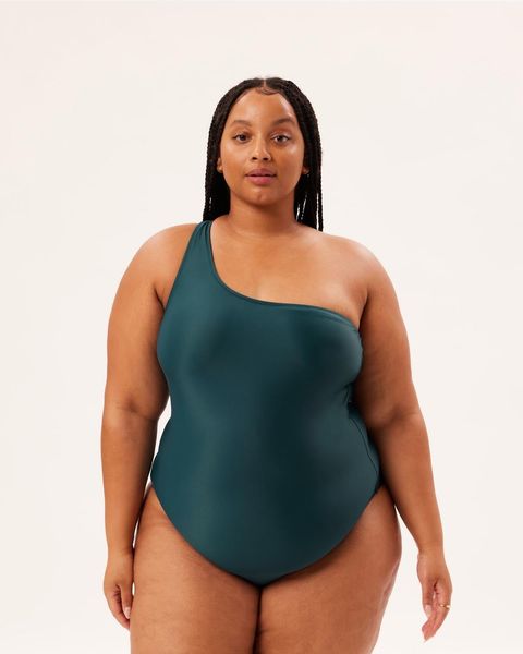 green ribbed bathing suit