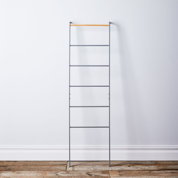 Yamazaki Home Steel & Wood Leaning Ladder