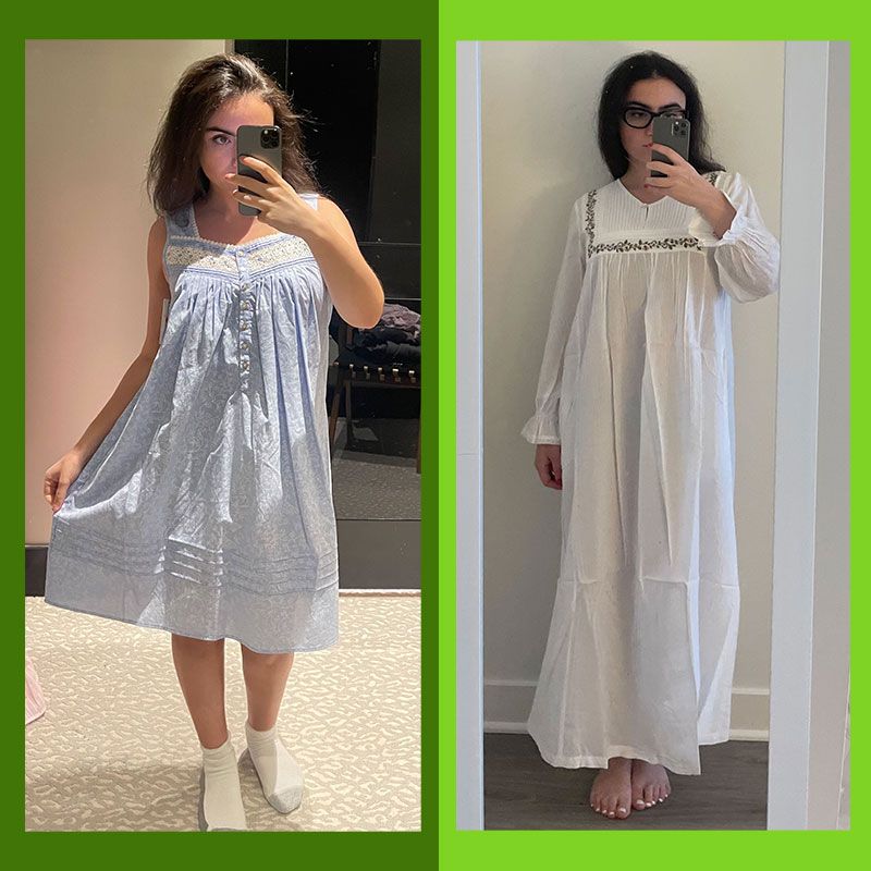 chinese dress ladies Long Flannel Open Back Nightgown, L / Please Choose for Me