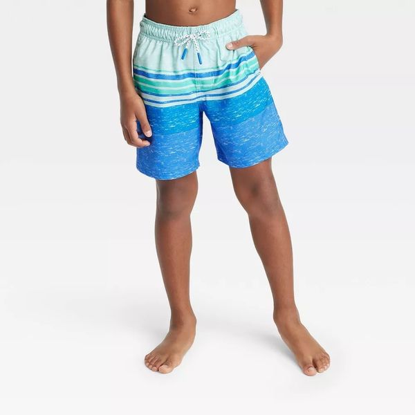 Cat & Jack Boys' Striped Swim Shorts