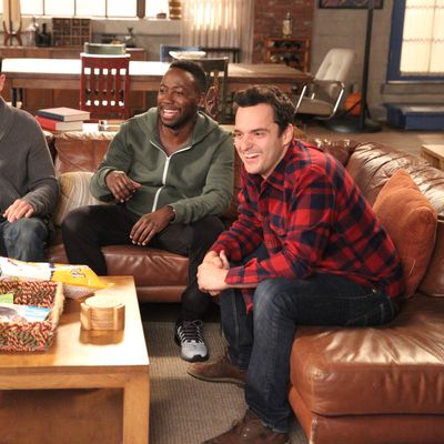 NEW GIRL: L-R: Max Greenfield, Lamorne Morris and Jake Johnson in the 