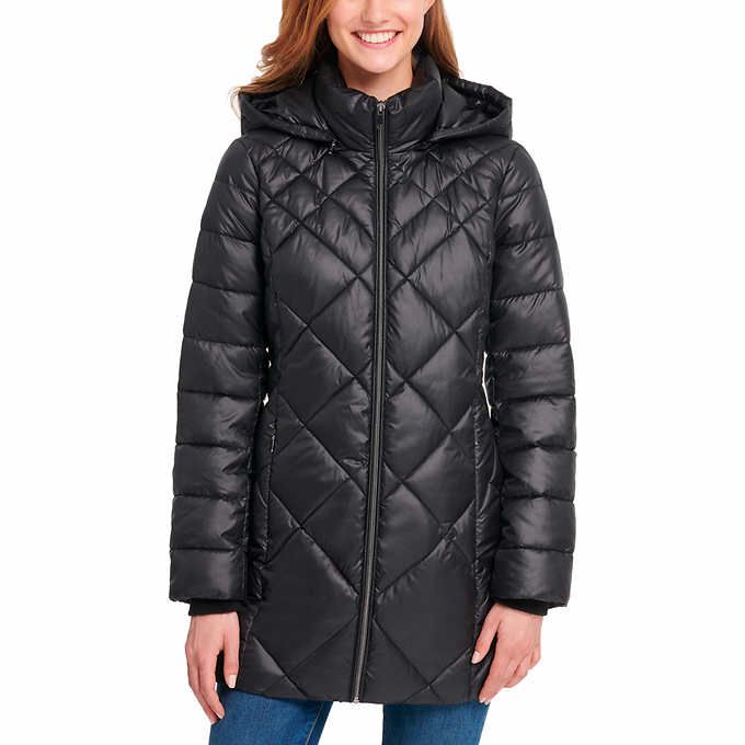 ANDREW MARC Women's Long Packable Jacket Coat Black Size S & L 