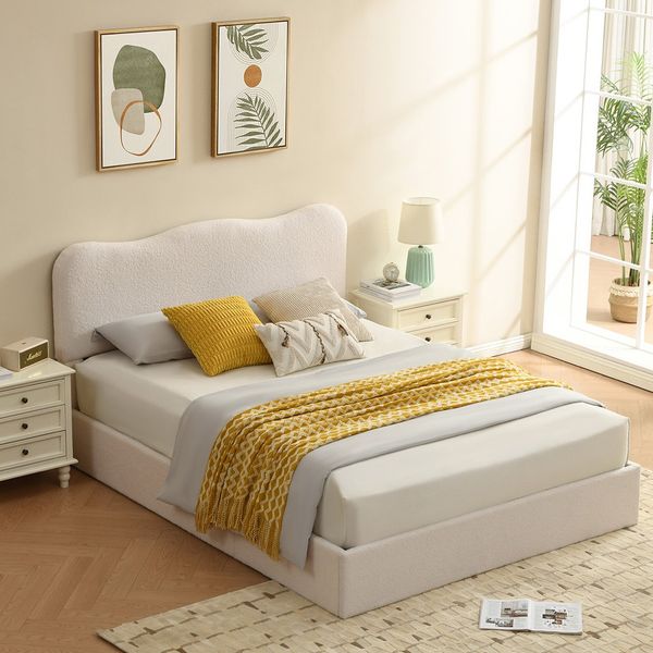 Ebern Designs Bensu Boucle Platform Queen Bed