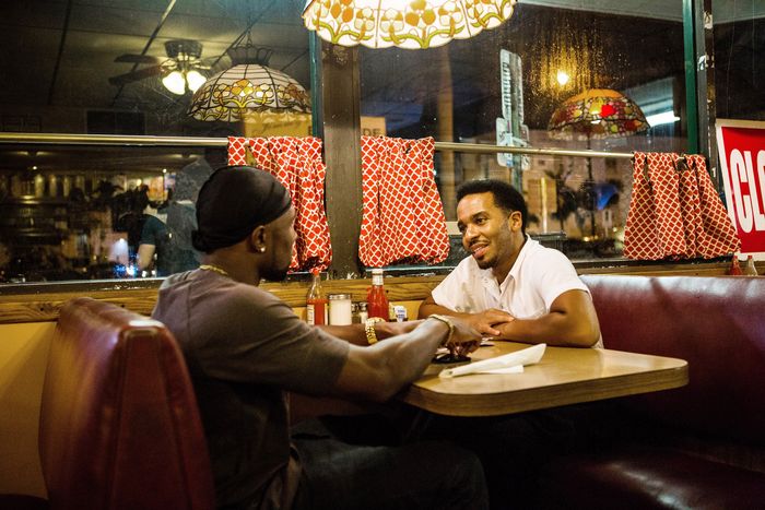 MOONLIGHT, from left: Trevante Rhodes, Andre Holland, 2016. ph: David Bornfriend/ © A24 /courtesy