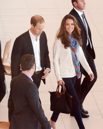 Kate Middleton, in jeggings.