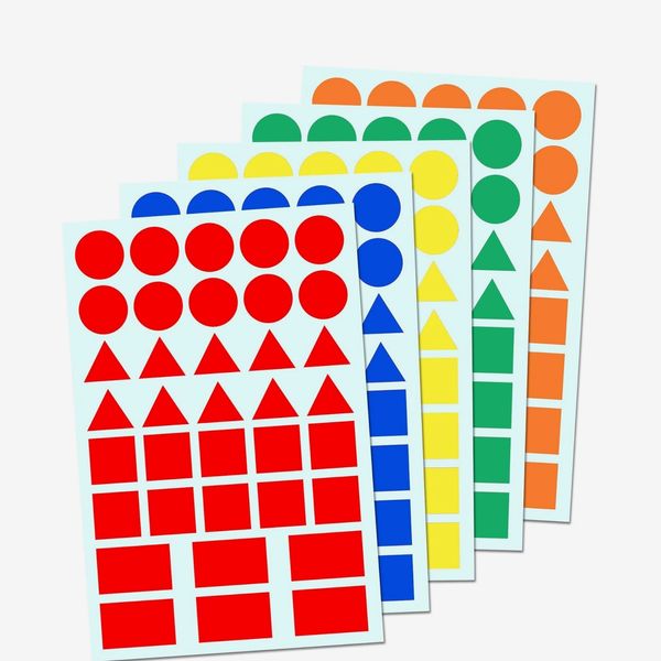 Colored Shape Stickers Labels, 3/4